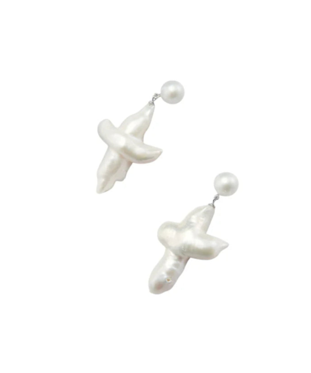 Crucifix Baroque Pearl Pendant Drop Earrings gembea jewelry