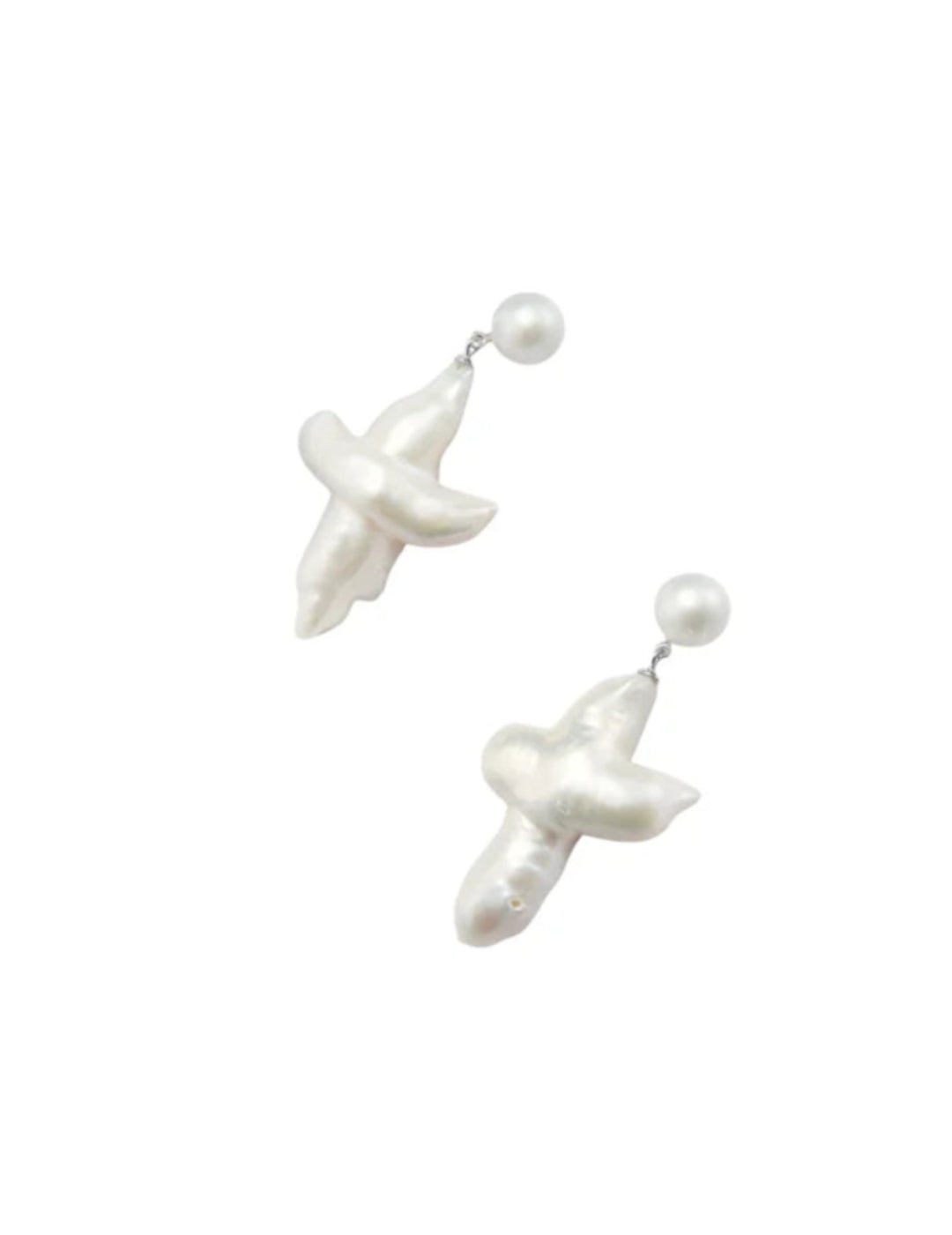 Crucifix Baroque Pearl Pendant Drop Earrings gembea jewelry