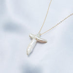 Crucifix Baroque Pendant 14K Gold Chain Necklace - Gembea Jewelry