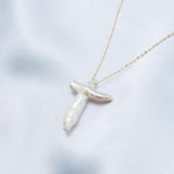 Crucifix Baroque Pendant 14K Gold Chain Necklace - Gembea Jewelry