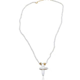 Crucifix Baroque Pendant Pearl Beaded Necklace gembea jewelry