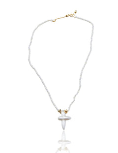 Crucifix Baroque Pendant Pearl Beaded Necklace gembea jewelry