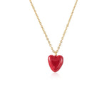Crush Red Heart Enamel Chain Necklace gembea jewelry