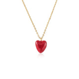 Crush Red Heart Enamel Chain Necklace gembea jewelry