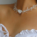 Sea's Embrace Series Crystal Baroque Pearl Necklace - Gembea Jewelry