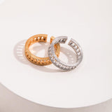 Cut-out Patchwork Italian-Style Metal Open Ring - Gembea Jewelry