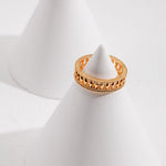 Cut-out Patchwork Italian-Style Metal Open Ring - Gembea Jewelry