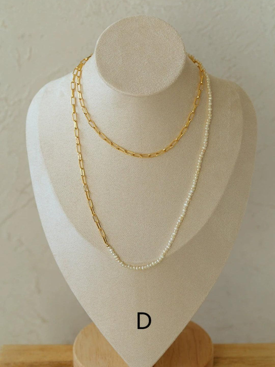 Overlay Natural Pearl Pendant Necklace - Gembea Jewelry