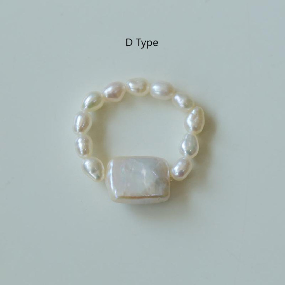 Gembea Jewelry Elastic Irregular Pearl Ring