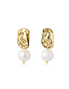 Dainty Baroque Pearl Stud Earrings gembea jewelry
