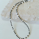 Dark Tide Black Agate White Pearl Necklace gembea jewelry