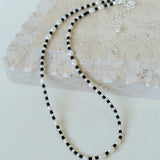 Dark Tide Black Agate White Pearl Necklace gembea jewelry
