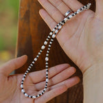 Dark Tide Black Agate White Pearl Necklace gembea jewelry