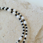 Dark Tide Black Agate White Pearl Necklace gembea jewelry