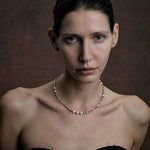 Dark Tide Black Agate White Pearl Necklace gembea jewelry