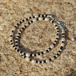 Dark Tide Black Agate White Pearl Necklace gembea jewelry