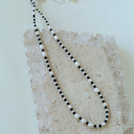 Dark Tide Black Agate White Pearl Necklace gembea jewelry