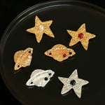 Dazzling Stars Pentagram Planet Element Brooch gembea jewelry