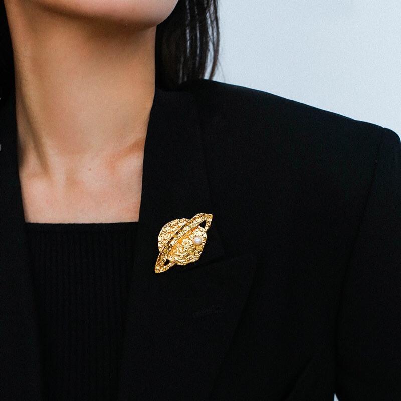 Dazzling Stars Pentagram Planet Element Brooch gembea jewelry