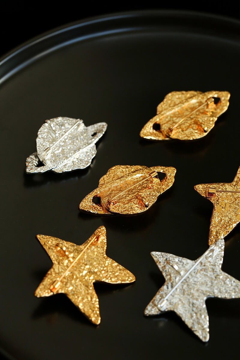 Dazzling Stars Pentagram Planet Element Brooch gembea jewelry