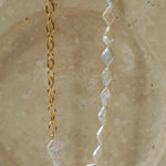Diamond Baroque Chain Pearl Necklace - Gembea Jewelry