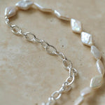 Diamond Baroque Chain Pearl Necklace - Gembea Jewelry