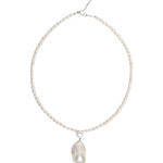 Diamond Baroque Pearl Pendant Necklace GEMBEA JEWELRY
