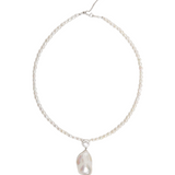 Diamond Baroque Pearl Pendant Necklace GEMBEA JEWELRY