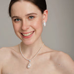 Gembea Jewelry Baroque with Diamond Pearl Necklace