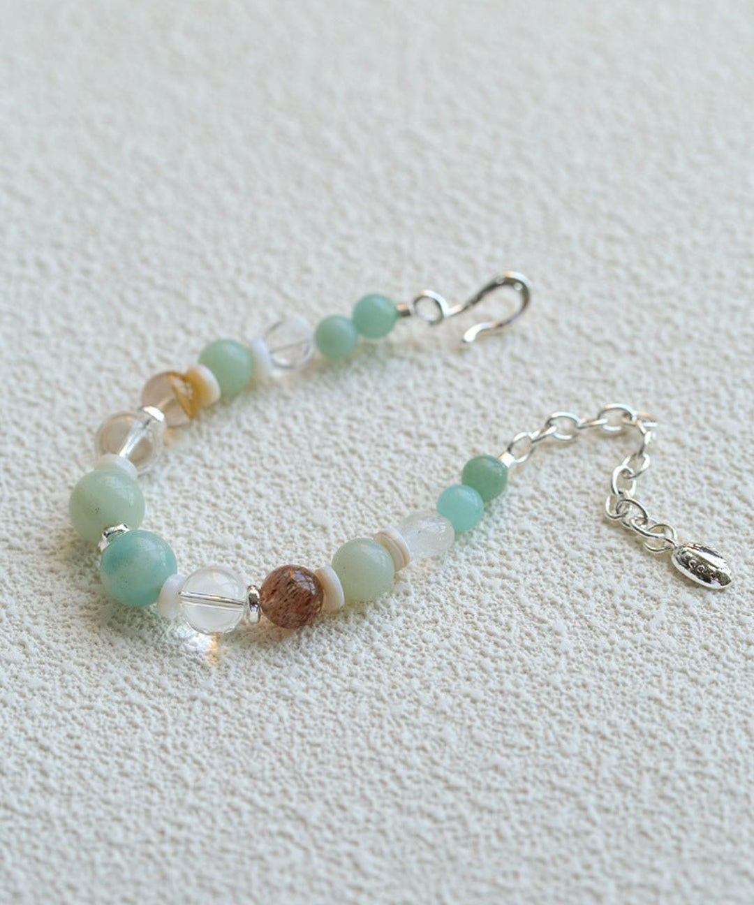 Dopamine Blue Amazonite Beaded Wave Bracelet gembea jewelry