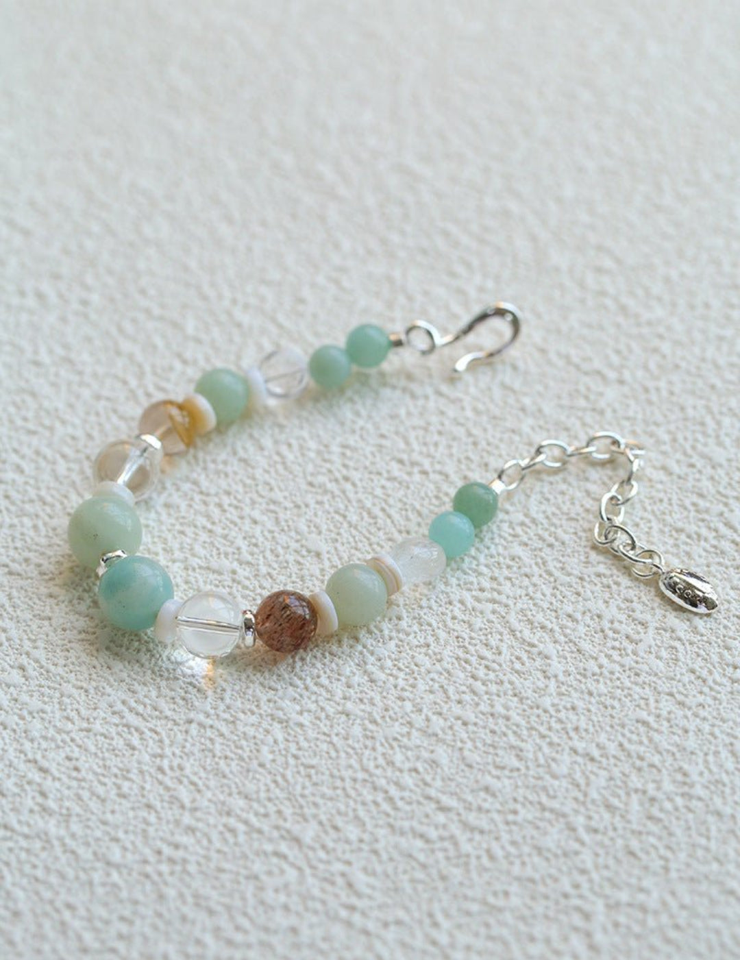 Dopamine Blue Amazonite Beaded Wave Bracelet gembea jewelry