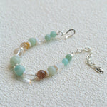 Dopamine Blue Amazonite Beaded Wave Bracelet gembea jewelry
