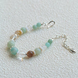 Dopamine Blue Amazonite Beaded Wave Bracelet gembea jewelry