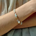 Dopamine Blue Amazonite Beaded Wave Bracelet gembea jewelry