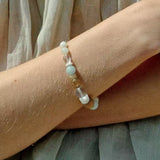 Dopamine Blue Amazonite Beaded Wave Bracelet gembea jewelry