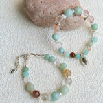 Dopamine Blue Amazonite Beaded Wave Bracelet gembea jewelry