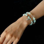 Dopamine Blue Amazonite Beaded Wave Bracelet gembea jewelry