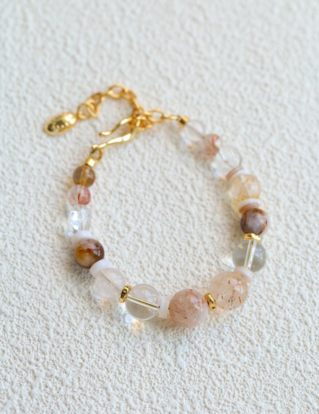 Dopamine Brown Aventurine Beaded Wave Bracelet gembea jewelry