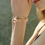 Dopamine Brown Aventurine Beaded Wave Bracelet gembea jewelry