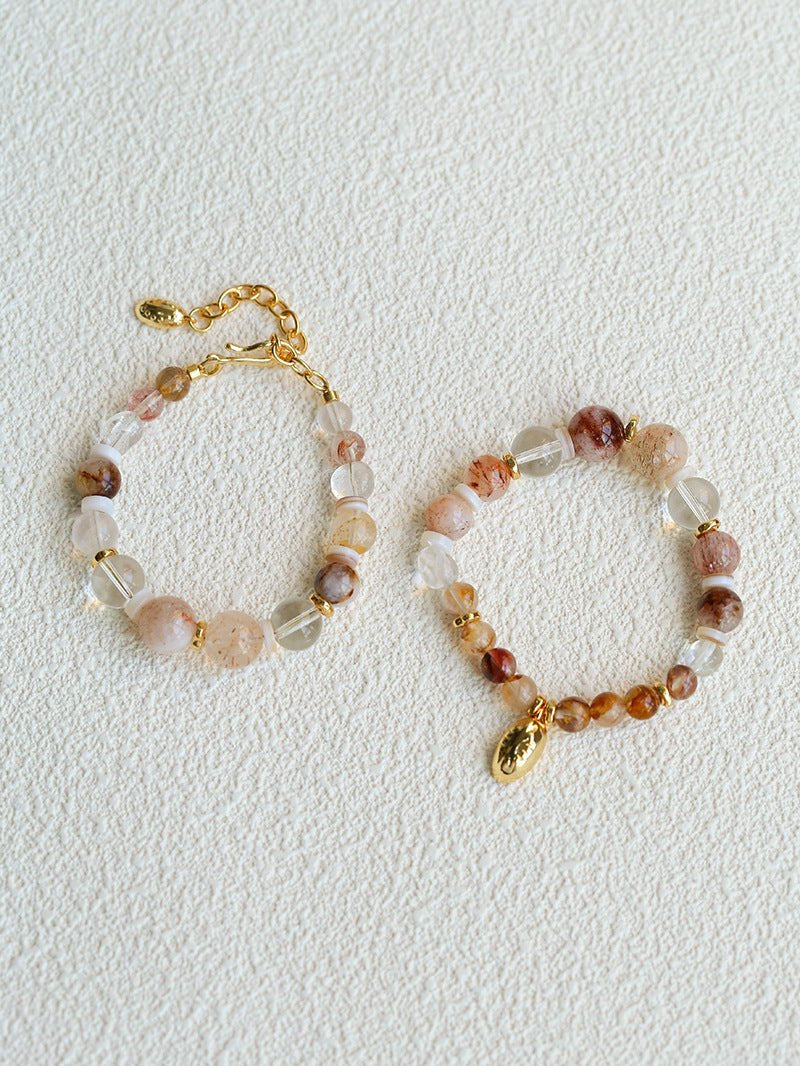 Dopamine Brown Aventurine Beaded Wave Bracelet gembea jewelry