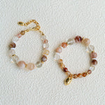 Dopamine Brown Aventurine Beaded Wave Bracelet gembea jewelry