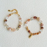 Dopamine Brown Aventurine Beaded Wave Bracelet gembea jewelry