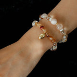 Dopamine Brown Aventurine Beaded Wave Bracelet gembea jewelry