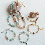 Dopamine Brown Aventurine Beaded Wave Necklace gembea jewelry