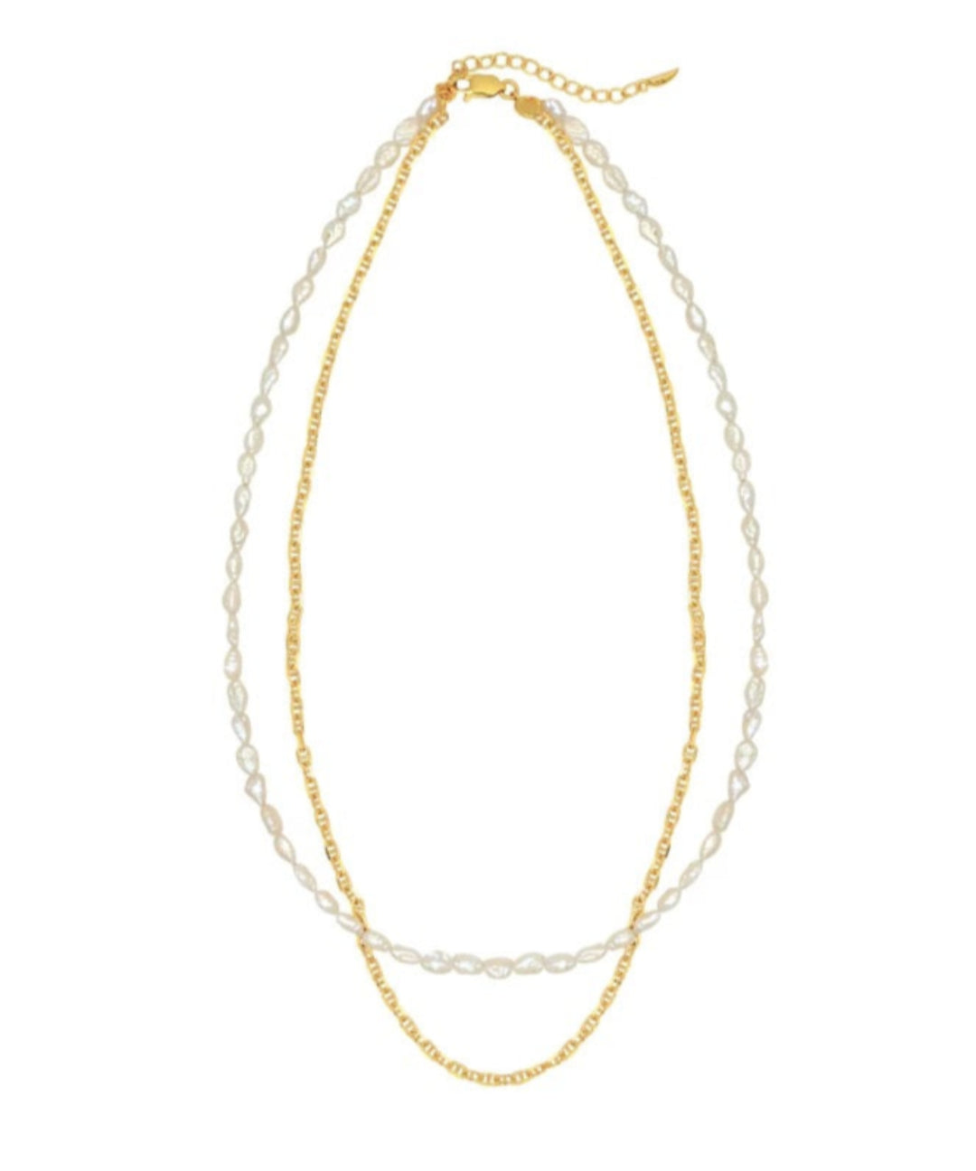 Double-layer Mini Baroque Pearl Chain Necklace gembea jewelry
