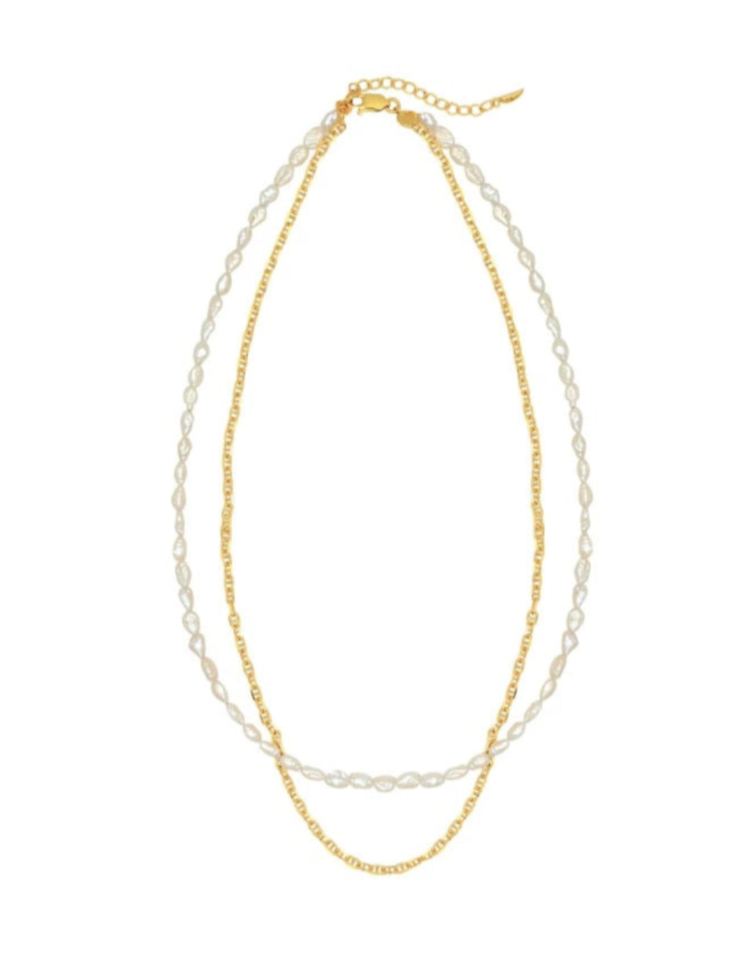 Double-layer Mini Baroque Pearl Chain Necklace gembea jewelry