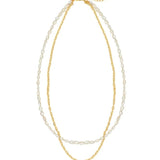 Double-layer Mini Baroque Pearl Chain Necklace gembea jewelry