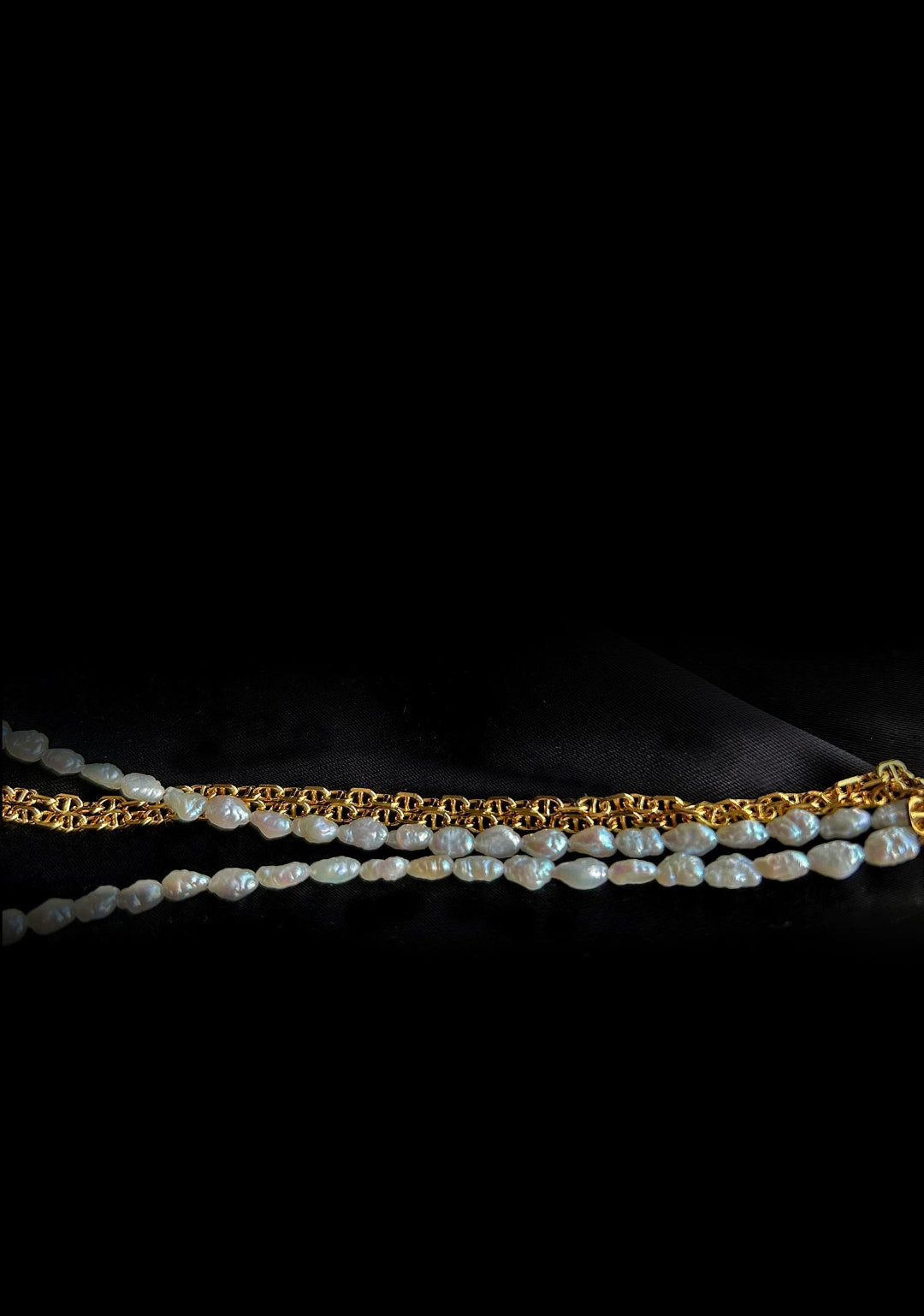 Double-layer Mini Baroque Pearl Chain Necklace gembea jewelry