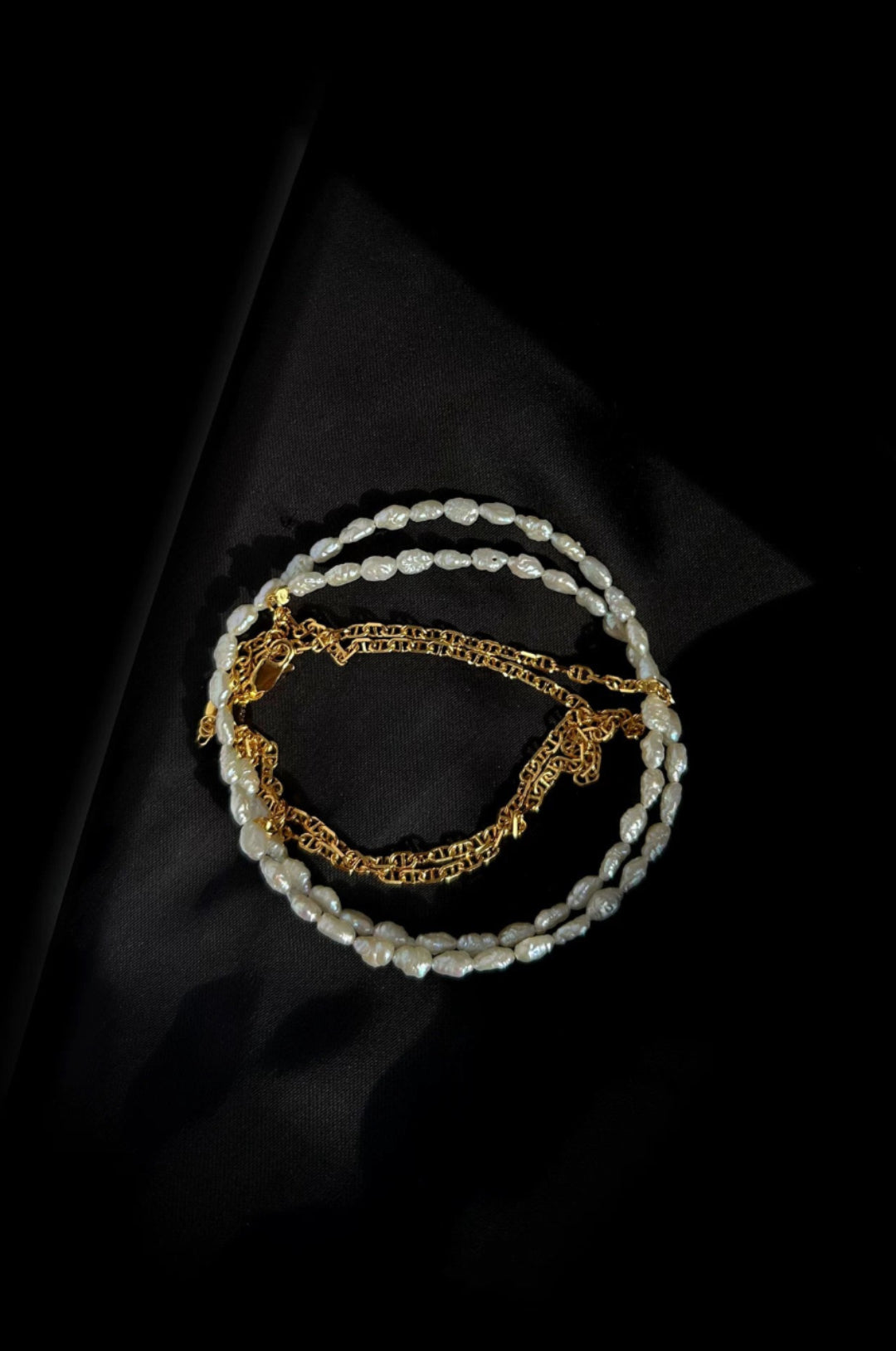 Double-layer Mini Baroque Pearl Chain Necklace gembea jewelry