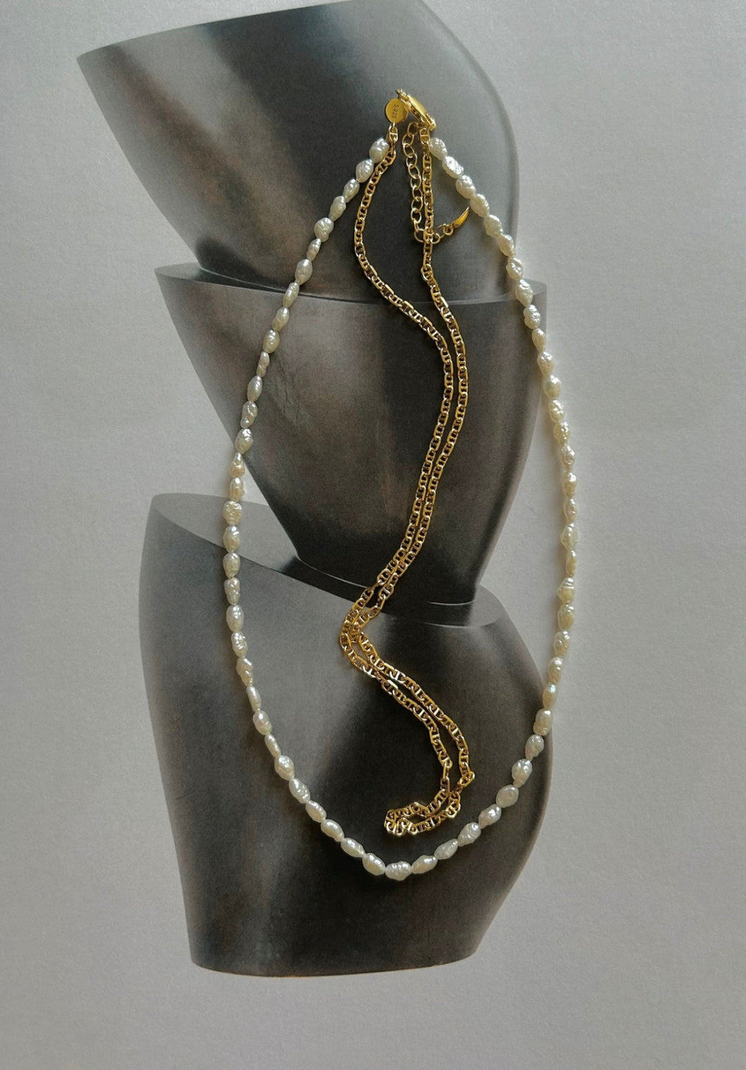 Double-layer Mini Baroque Pearl Chain Necklace gembea jewelry